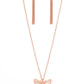 Gives Me Butterflies - Copper - Paparazzi Necklace Image