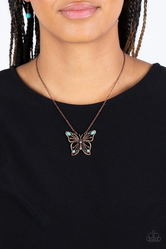 Badlands Butterfly - Copper - Paparazzi Necklace Image