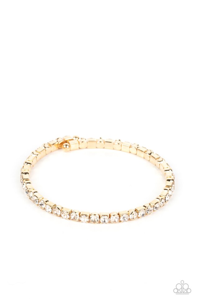 Rhinestone Spell - Gold - Paparazzi Bracelet Image