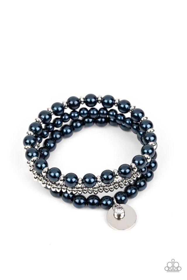Navy blue and gold rosary bracelet