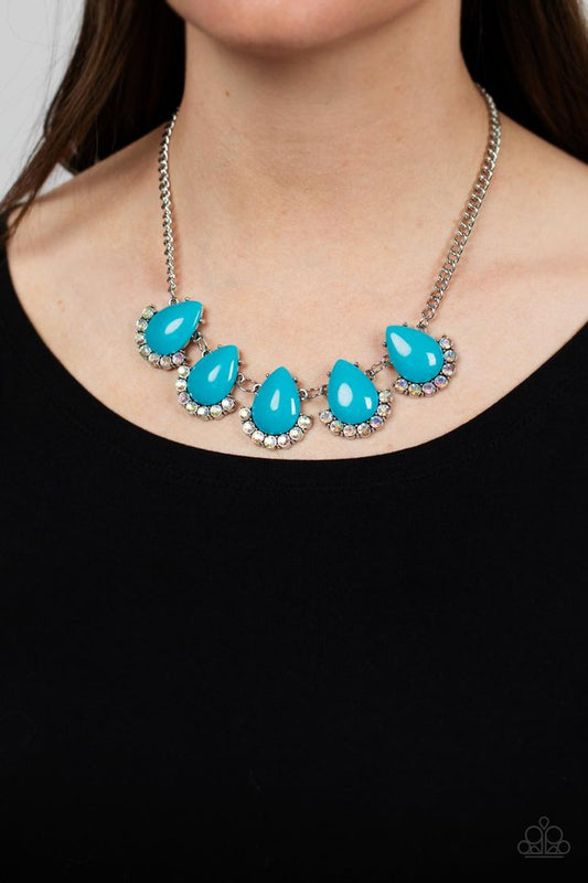 Ethereal Exaggerations - Blue - Paparazzi Necklace Image