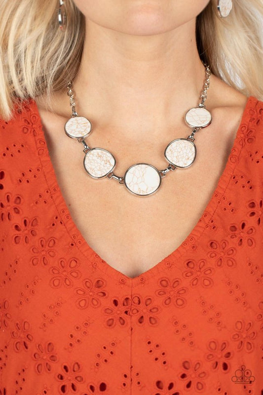 Santa Fe Flats - White - Paparazzi Necklace Image