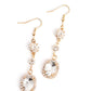 Glass Slipper Sparkle - Gold - Paparazzi Earring Image