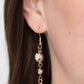 Glass Slipper Sparkle - Gold - Paparazzi Earring Image