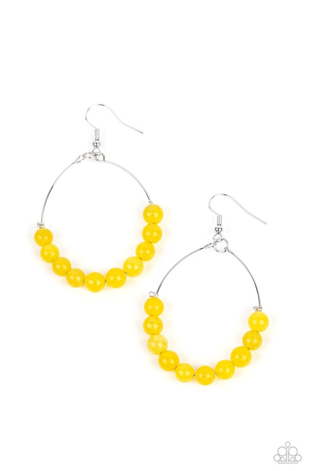 Catch a Breeze - Yellow - Paparazzi Earring Image