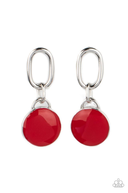 Drop a TINT - Red - Paparazzi Earring Image