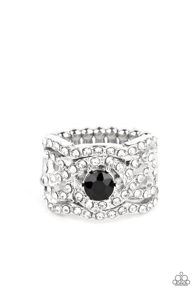 Doting on Dazzle - Black - Paparazzi Ring Image