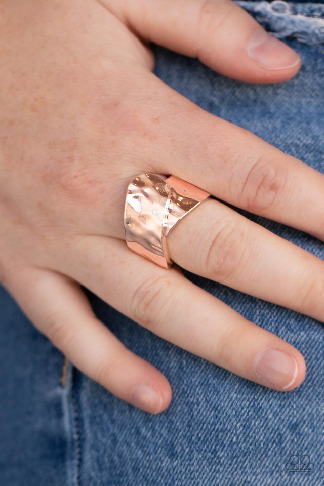 Hidden Troves - Rose Gold - Paparazzi Ring Image