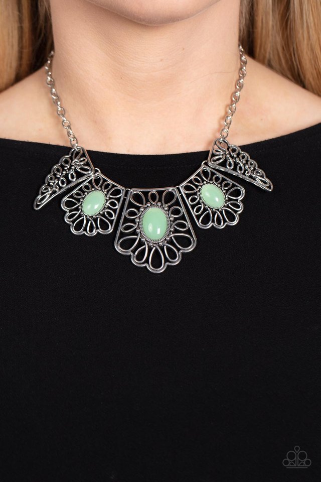 Glimmering Groves - Green - Paparazzi Necklace Image