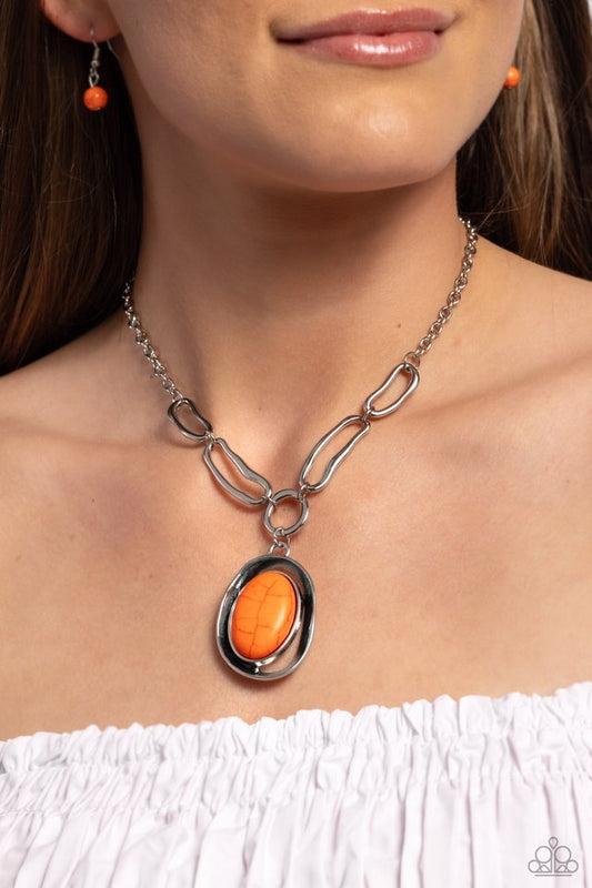 Sandstone Stroll - Orange - Paparazzi Necklace Image