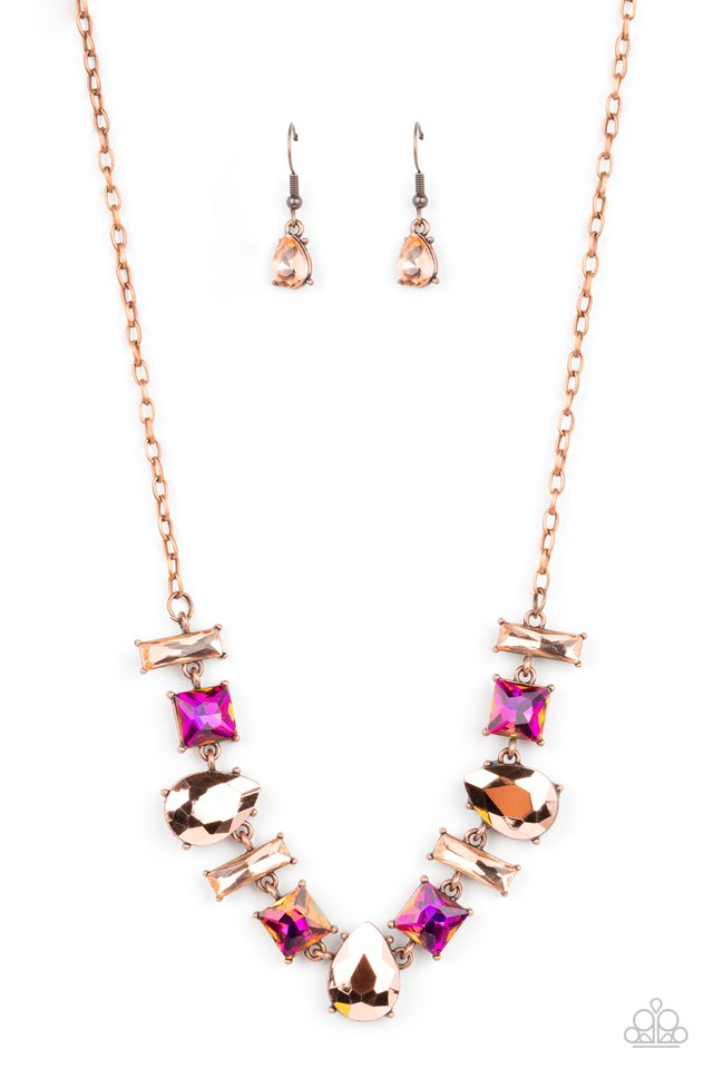 Interstellar Ice - Copper - Paparazzi Necklace Image