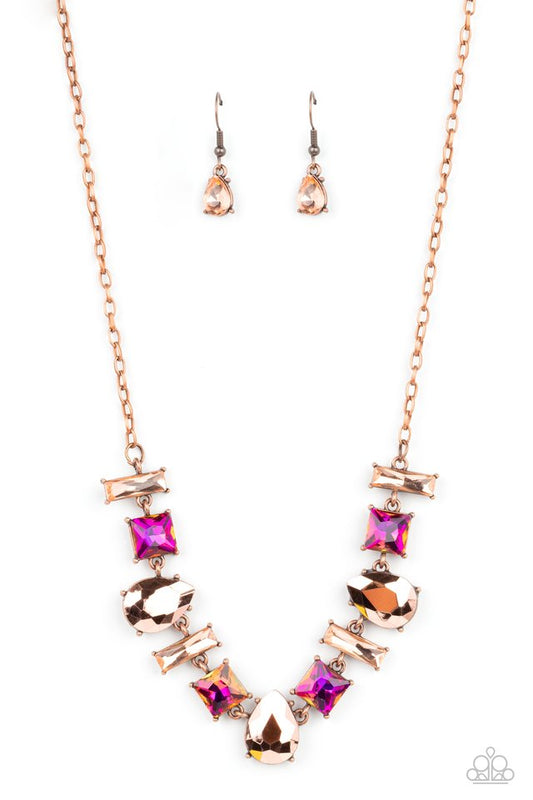 Interstellar Ice - Copper - Paparazzi Necklace Image