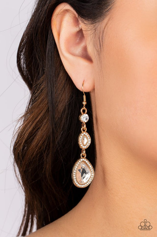 Dripping Self-Confidence - Gold - Paparazzi Earring Image