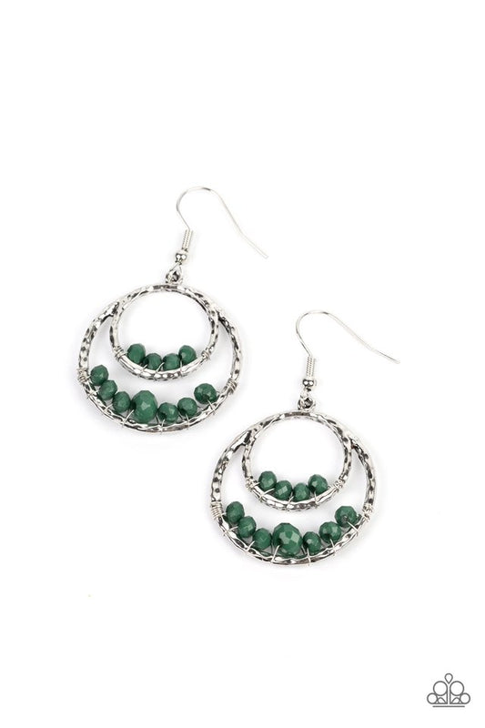 Bustling Beads - Green - Paparazzi Earring Image