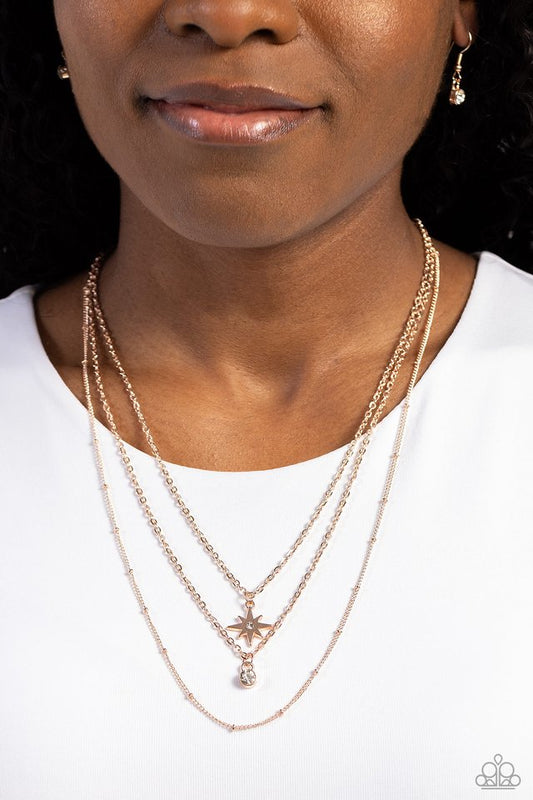 Trendy Twinkle - Rose Gold - Paparazzi Necklace Image