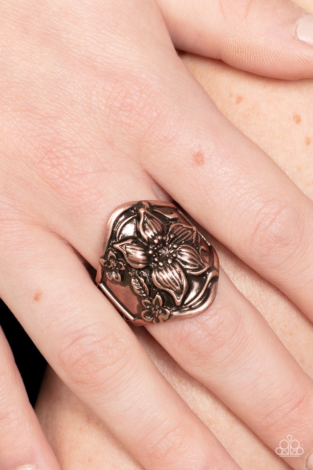 Hibiscus Harbor - Copper - Paparazzi Ring Image