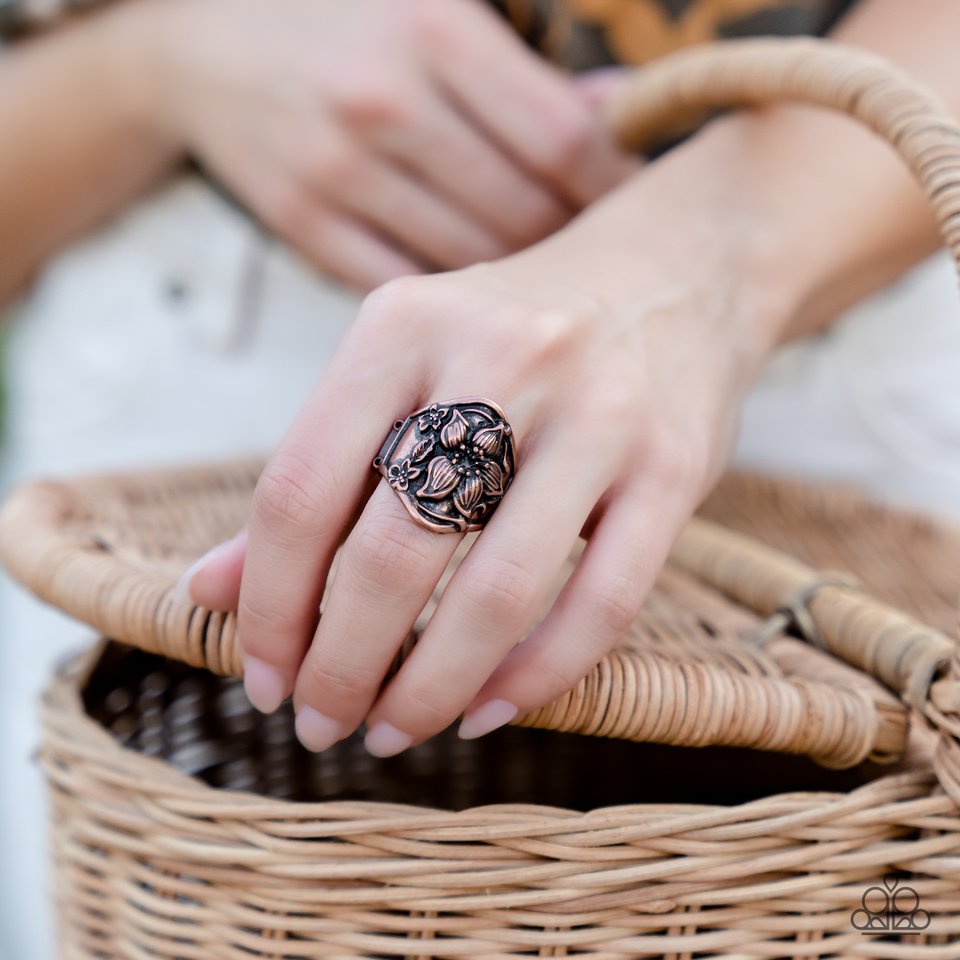 Hibiscus Harbor - Copper - Paparazzi Ring Image