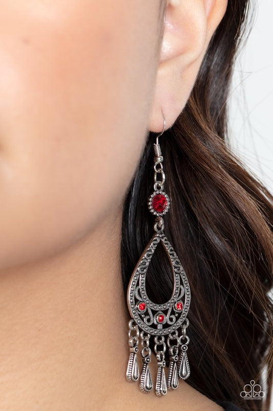 Viva la DIVA - Red - Paparazzi Earring Image