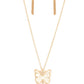 Gives Me Butterflies - Gold - Paparazzi Necklace Image