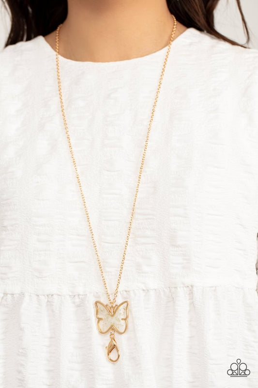 Gives Me Butterflies - Gold - Paparazzi Necklace Image
