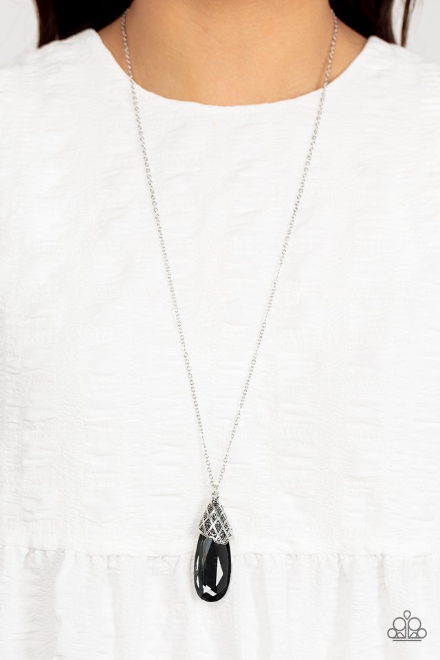Dibs on the Dazzle - Silver - Paparazzi Necklace Image