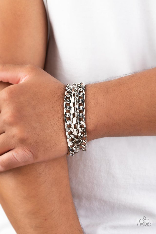 Heavy Duty - Silver - Paparazzi Bracelet Image