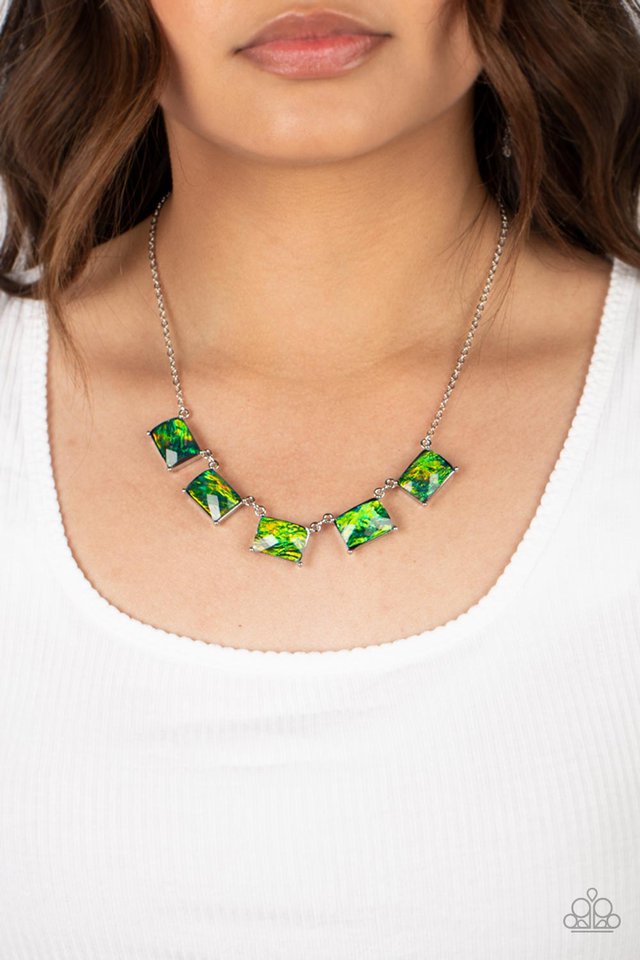 Opalescent Oblivion - Green - Paparazzi Necklace Image