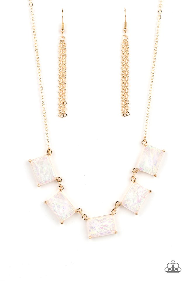 Opalescent Oblivion - Gold - Paparazzi Necklace Image