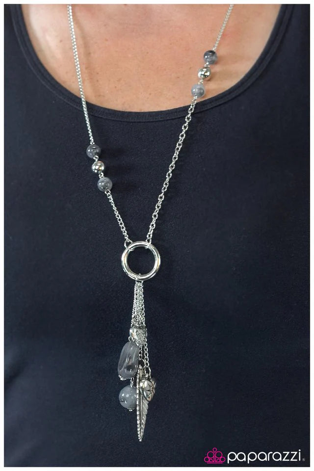 Paparazzi Necklace ~ Hanging By a Moment - Silver