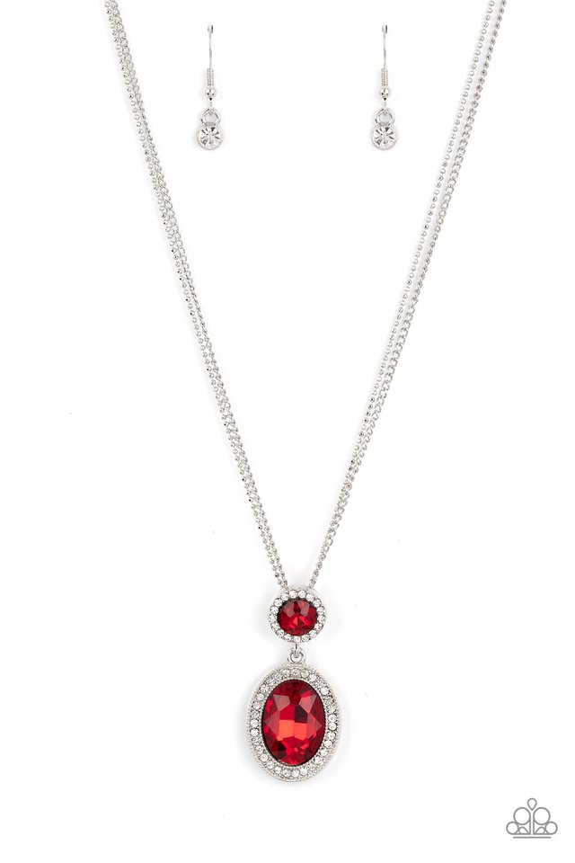 Castle Diamonds - Red - Paparazzi Necklace Image