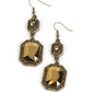 Starry-Eyed Sparkle - Brass - Paparazzi Earring Image