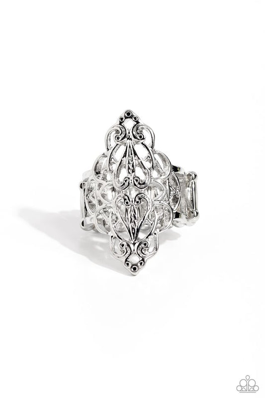 Curled Crown - Silver - Paparazzi Ring Image