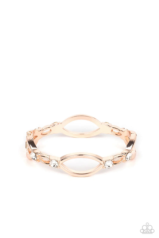 Paparazzi Bracelet ~ Interwoven Illusion - Rose Gold