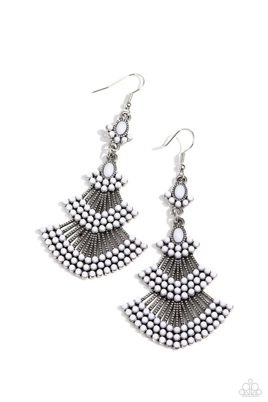 Eastern Expression - White - Paparazzi Earring Image