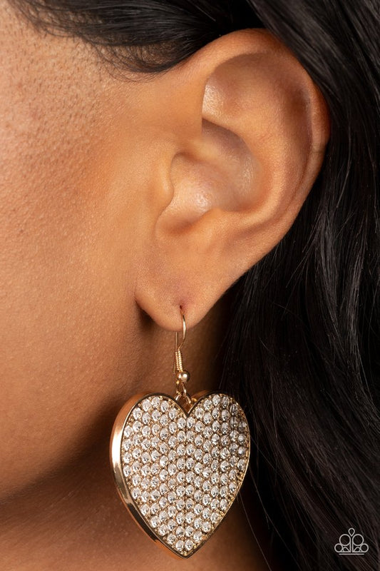Romantic Reign - Gold - Paparazzi Earring Image