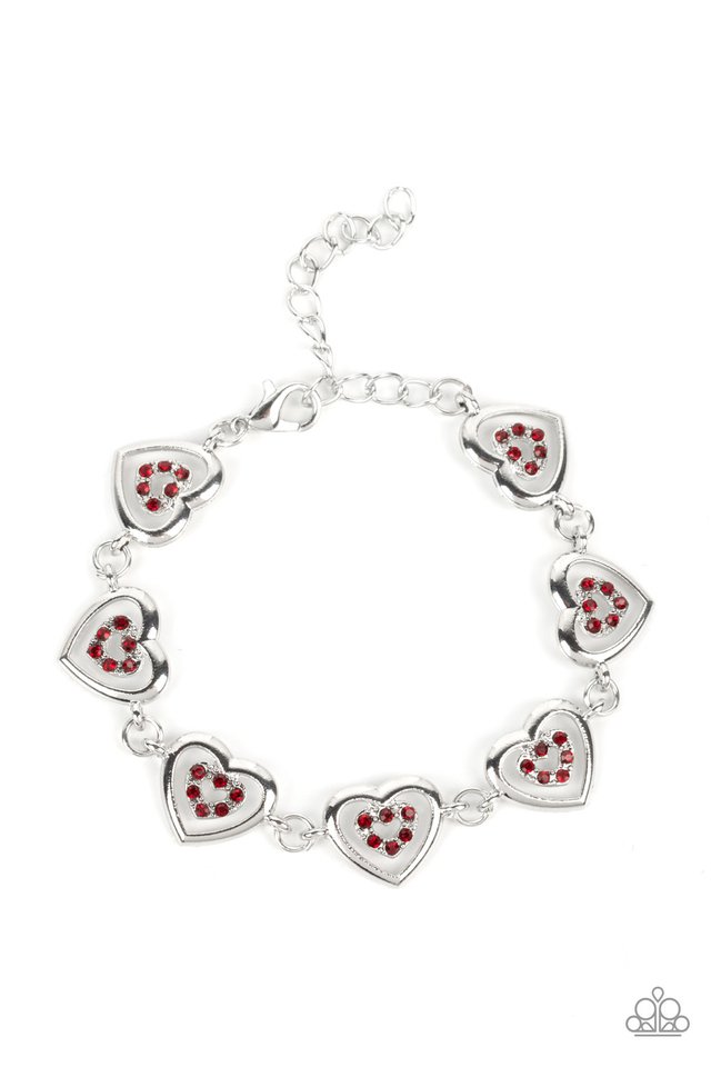 Catching Feelings - Red - Paparazzi Bracelet Image