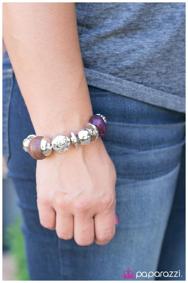 Paparazzi Bracelet ~ Glass Half Full - Purple