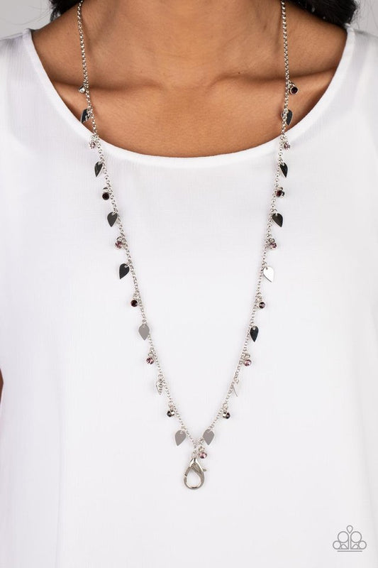 Sharp-Edged Shimmer - Purple - Paparazzi Necklace Image