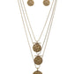 Dizzying Discs - Brass - Paparazzi Necklace Image