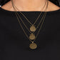 Dizzying Discs - Brass - Paparazzi Necklace Image