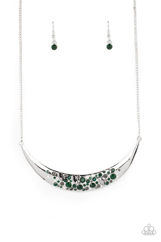 ​Bejeweled Baroness - Green - Paparazzi Necklace Image