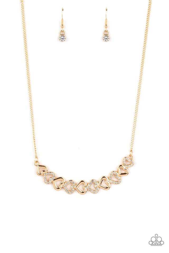 Sparkly Suitor - Gold - Paparazzi Necklace Image