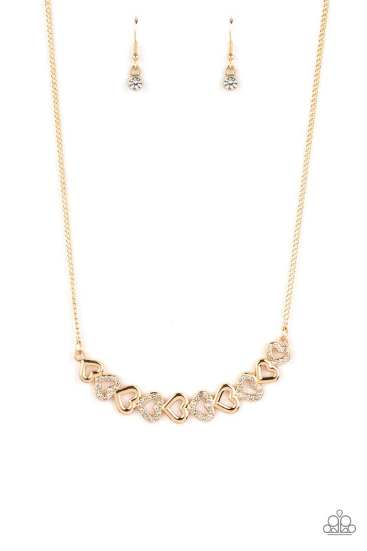 Sparkly Suitor - Gold - Paparazzi Necklace Image