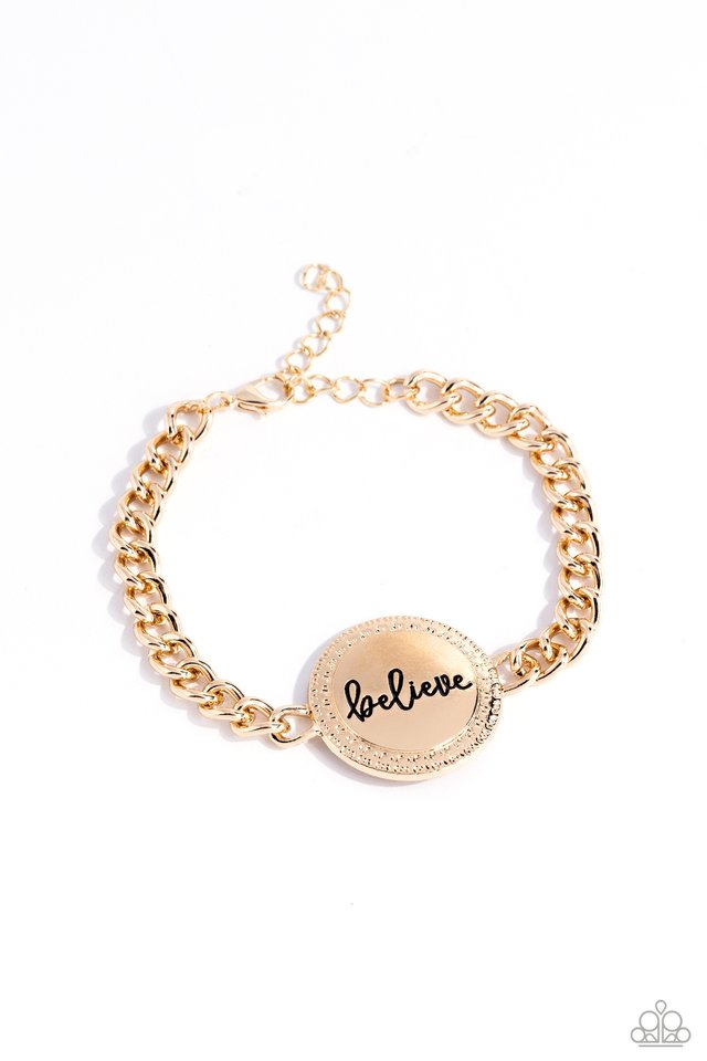 Hope and Faith - Gold - Paparazzi Bracelet Image