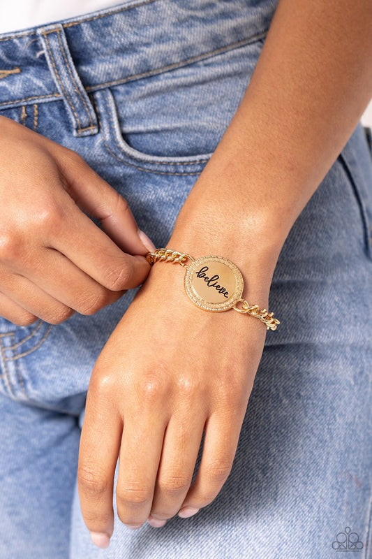 Hope and Faith - Gold - Paparazzi Bracelet Image