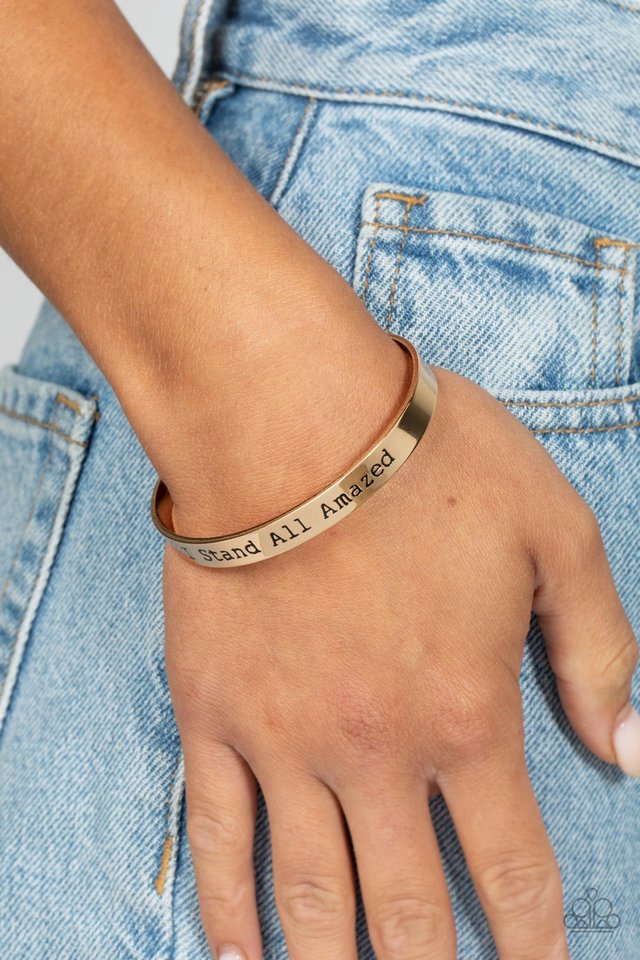 I Stand All Amazed - Gold - Paparazzi Bracelet Image