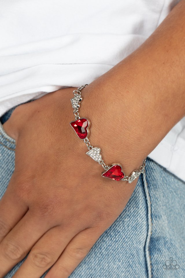 Cluelessly Crushing - Red - Paparazzi Bracelet Image