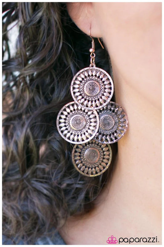 Paparazzi Earring ~ Where The Sun Dont Shine - Copper