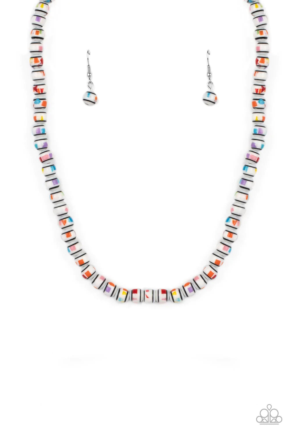 Paparazzi Necklace ~ Gobstopper Glamour - White