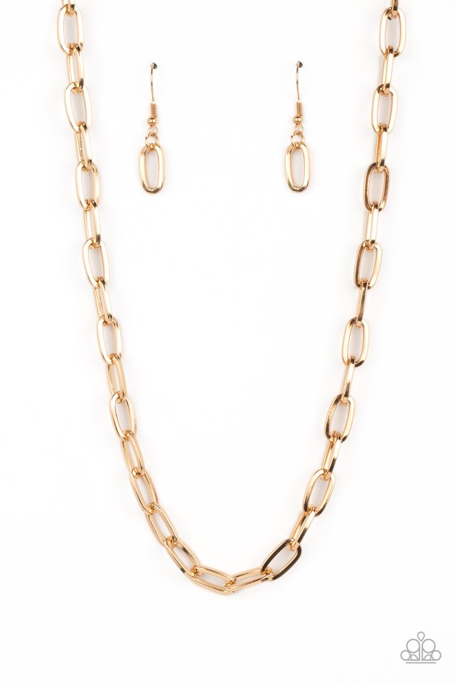 Boston Backdrop - Gold - Paparazzi Necklace Image